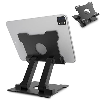 KABCON Tablet Stand,Adjustable Drawing Holder Eye-Level Aluminum Solid Stand for Desk, Portable Monitor, iPad Pro 9.7 10.5 Air Mini,Microsoft Surface Pro,Tab-Up to 15'' - color: Large-Black