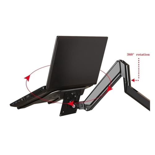 Height - adjustable monitor stand arm Laptop Arm Mount for Desk Holds 4.4-19.8lbs, 2 in 1 Adjustable Gas Spring Arm Single Monitor Desk Mount with Tray for 17"-30" Screens or 10"-16" Laptops Wall - mo
