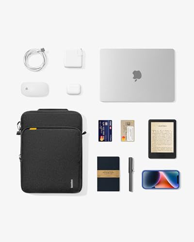 tomtoc 360 Protective Laptop Sleeve Designed for 2026 14-inch MacBook Pro M5/M4/M3/M2 Pro/Max, 13.8'' Surface Laptop AI PC, Water-Resistant Well-Organized Accessory Sleeve Case with Handle - size: 14 Inch for New MacBook Pro