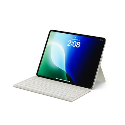 Satechi OntheGo Bluetooth Keyboard, Connect Up to 3 Devices, for iPad, Sand | Adjustable stand, USB-C rechargeable battery, compact & portable, for iPad, tablet - color: Sand