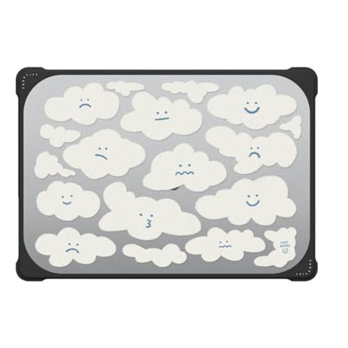 CASETiFY Bounce MacBook Air 15" (M2 - M5) Case [Enhanced Protective Corner Design/Ventilation Cutouts/Anti-Slip Grip] - Cute Clouds by Eggsdoodz - Clear Black - color: Cute Clouds by Eggsdoodz