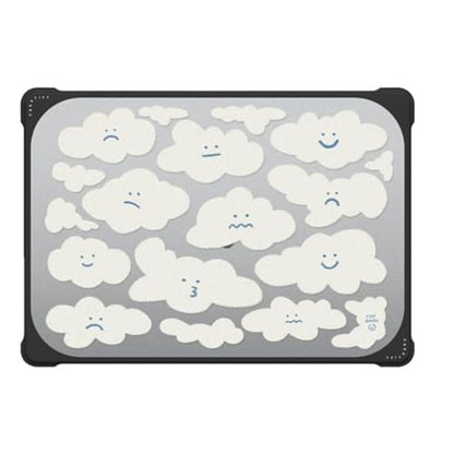 CASETiFY Bounce MacBook Air 15" (M2 - M5) Case [Enhanced Protective Corner Design/Ventilation Cutouts/Anti-Slip Grip] - Cute Clouds by Eggsdoodz - Clear Black - color: Cute Clouds by Eggsdoodz