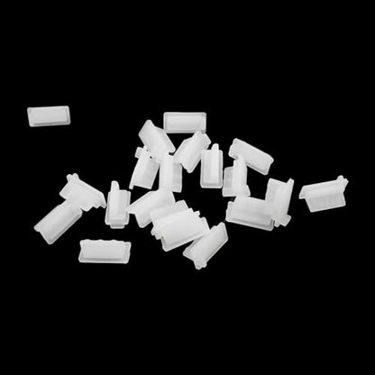 Jiozermi Transparent Silicone USB A Female Anti Dust Plug, 20 Pcs | Protector Stopper, USB Port Cap Cover, Dustproof Cap, For Desktop PC Laptops - color: Transparent