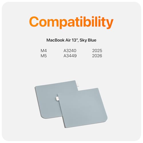 GhostShield Premium Palm Rest Protector Skin Cover Set, Scratches and Wear Protection, Compatible with MacBook Air 13" 2026 2025 2024 2022 with M5 M4 M3 M2, A3449 A3240 A3113 A2681, Sky Blue - color: Sky Blue