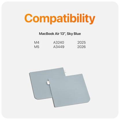 GhostShield Premium Palm Rest Protector Skin Cover Set, Scratches and Wear Protection, Compatible with MacBook Air 13" 2026 2025 2024 2022 with M5 M4 M3 M2, A3449 A3240 A3113 A2681, Sky Blue - color: Sky Blue