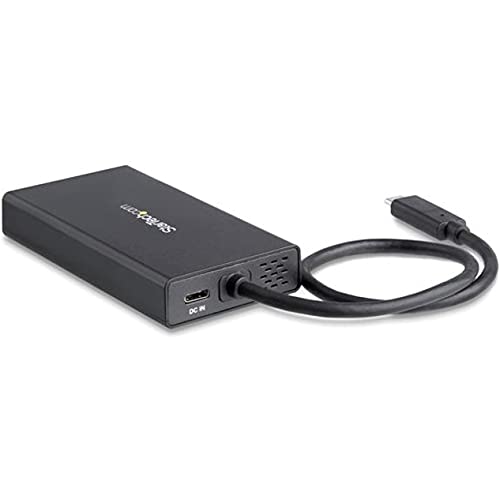 StarTech 4-in-1 USB-C Travel Dock with 4K HDMI, 60W PD, GbE, USB-A, TAA | Windows, macOS, ChromeOS, Driverless setup, 10in/25cm attached cable, USB Powered, 2-port USB-A 3.0 5Gbps - style: 60W Power Delivery | 2x USB-A 3.0