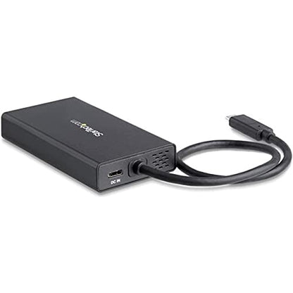 StarTech 4-in-1 USB-C Travel Dock with 4K HDMI, 60W PD, GbE, USB-A, TAA | Windows, macOS, ChromeOS, Driverless setup, 10in/25cm attached cable, USB Powered, 2-port USB-A 3.0 5Gbps - style: 60W Power Delivery | 2x USB-A 3.0