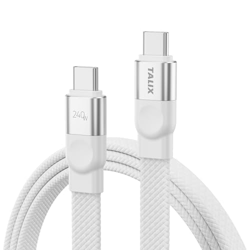 TALIX USB C to USB C Cable, 240W PD3.2 EPR Fast Charging Cord [6.6FT,480Mbps], Anti-Tangle Braided Type C Cable for iPhone 17 16 15 Series, iPad, MacBook, Dell, Lenovo, HP, Samsung S26 S25, and More