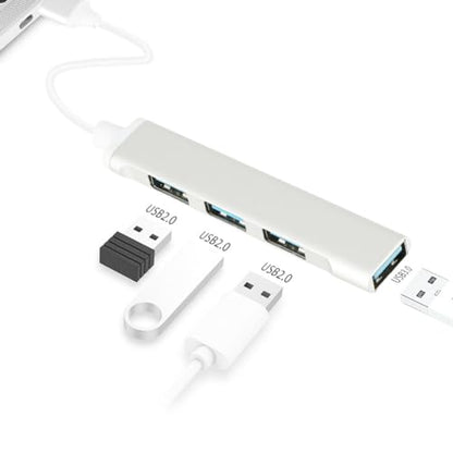 US 2-4 Pcs USB 3.0 4 Port Hub Splitter Slim Sleek Aluminum PC Mac Laptop Desktop (4 Pack) - size: 4 Pack