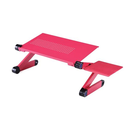 Adjustable Lap Desk Laptop Computer Portable Multifunctional Ergonomic Vented Table Stand Tray Mount Holder(480 * 260mm with Mouse Pad, Pink) - color: Pink, size: 480*260mm with Mouse Pad