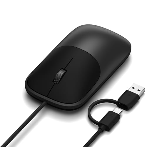 Satechi Slim LX Wired Mouse, Aluminum USB-C Design, Space Black | Quiet click performance, for Mac and PC setups - color: Space Black