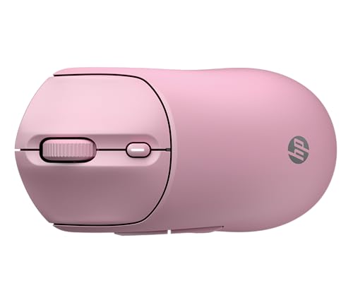 HP 400 Quiet Wireless Mouse, Dual Bluetooth & 2.4GHz, Soft Silicone, Quiet Clicks, Microsoft Wheel, 24-Month Battery, 6000 DPI, Ambidextrous, Eco-Friendly Design, Multi-OS, Pink - color: Pink