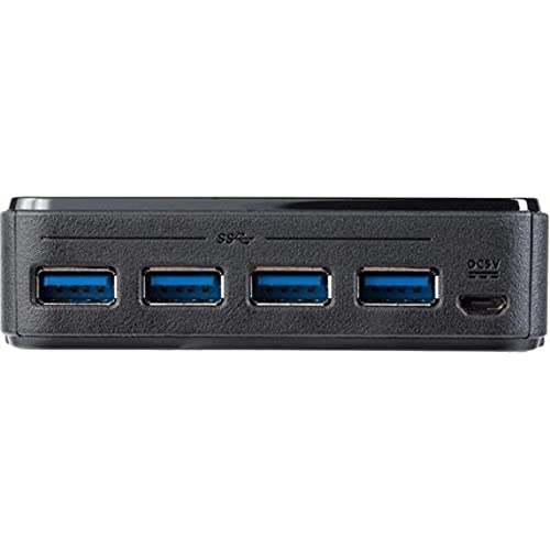 StarTech 4x4 USB 3.0 Peripheral Sharing Switch, 5Gbps, TAA (HBS304A24A) | 4 USB 3.0 x 4 computers, USB-A/B switch, Mac Windows Linux, Remote port selector, Hot-pluggable, Over-current protection - style: 4 Computers – 4 Devices
