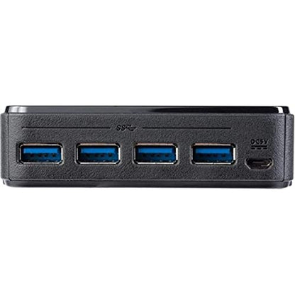 StarTech 4x4 USB 3.0 Peripheral Sharing Switch, 5Gbps, TAA (HBS304A24A) | 4 USB 3.0 x 4 computers, USB-A/B switch, Mac Windows Linux, Remote port selector, Hot-pluggable, Over-current protection - style: 4 Computers – 4 Devices