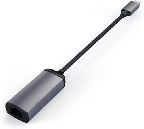 Satechi Aluminum USB-C to Gigabit Ethernet Adapter, Space Gray | Compatible with MacBook Air/Pro/Neo, iPad Air/Pro, iPad Mini, iPhone 17