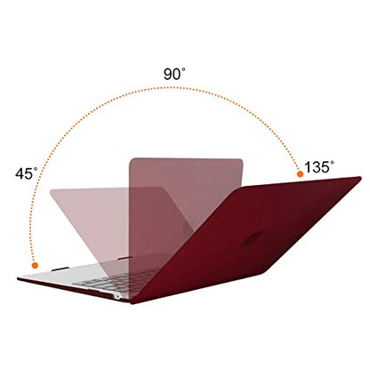 MOSISO Compatible with MacBook Air 13 inch Case M1 2021 2020 2019 2018 | A2337 A2179 A1932, Protective Hard Shell&Keyboard Cover&Screen Film&Pouch for MacBook Air 13.3 inch Case, Marsala Red - color: Marsala Red