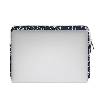 canvaslife Waterproof Pattern 13 inch Canvas Laptop Sleeve with Pocket 13 inch 13.3 inch Laptop 13 case13 Sleeve (Blue Leaves) - color: Blue Leaves, size: 13 inch/13.3 inch
