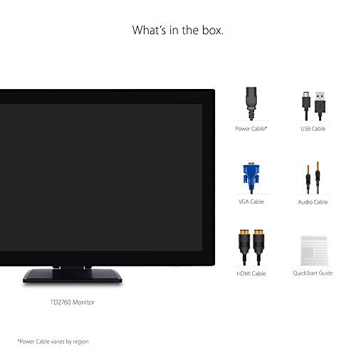 ViewSonic TD2760 27 Inch 1080p 10-Point Multi Touch Screen Monitor with Advanced Ergonomics RS232 HDMI and DisplayPort - style: 27-Inch