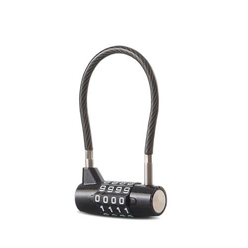 Combination Lock Cable Lock with 4 Digits Cabinet Lock with 3.5" Cable Length Twist 3.5" Length Durable Cable Ideal for lockers, Gym, Toolbox, Case Small Size (3.5") - size: 3.5" Black