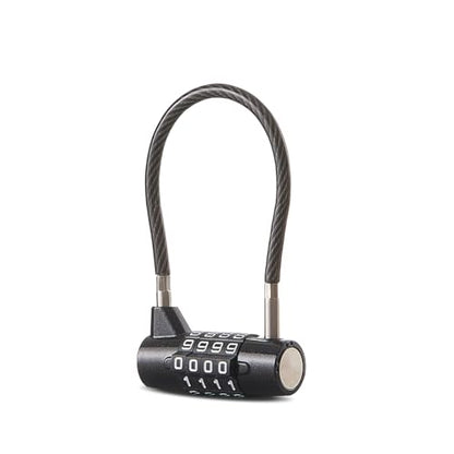 Combination Lock Cable Lock with 4 Digits Cabinet Lock with 3.5" Cable Length Twist 3.5" Length Durable Cable Ideal for lockers, Gym, Toolbox, Case Small Size (3.5") - size: 3.5" Black