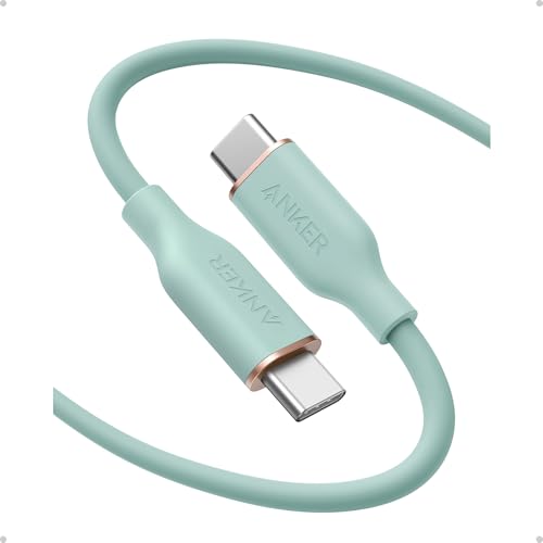 Anker USB C Cable, 240W Type C Fast Charging Cord (1-Pack, 6 ft, Green) | USB 2.0 for iPhone 17 / 16 / 15 Series, MacBook Pro 2020, and More - color: Green, size: 6FT