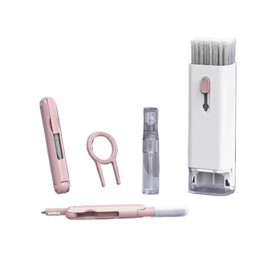 7 In 1 Cleaning Kit For Computer Keyboard Keycap Puller Brush Pen Set | For cleaning dust between computer keyboard keys,7 in 1 cleaning kit for computer keyboard and phone(Pink) - color: Pink