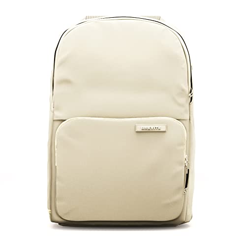 BREVITE The Backpack- Casual daypack backpacks for every function. Compact but spacious 18L aesthetic traveling backpack with laptop compartment. (Tan) - color: Tan