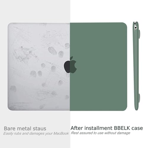 B BELK for MacBook Air 13 inch Case M1 2021 2020 2019 2018, Midnight Green | A2337 A2179 A1932, Matte Plastic Hard Shell for MacBook Air 13.3 inch Case Touch ID with Keyboard Cover & Screen Protector - color: Midnight Green