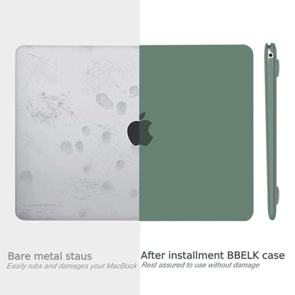B BELK for MacBook Air 13 inch Case M1 2021 2020 2019 2018, Midnight Green | A2337 A2179 A1932, Matte Plastic Hard Shell for MacBook Air 13.3 inch Case Touch ID with Keyboard Cover & Screen Protector - color: Midnight Green