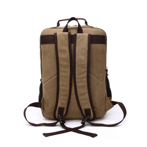 Executive Canvas Backpack for Heavy Duty Notebook Travel, Khaki