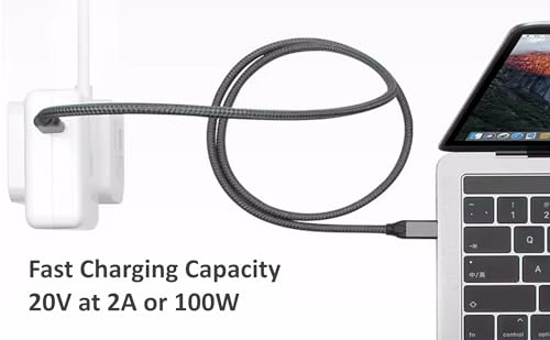 USB C to USB C High Speed Data Transfer Video Monitor Docking Station Cable | USBC to USBC Cord for MacBook, Laptop, PC, HP, MNN, KYY, ARZOPA, InnoView, UPERFECT c-Force ReHisk, ViewSonic VisionOwl, Etc
