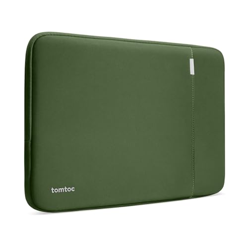 tomtoc 360° Protective Laptop Case for 14" Lenovo HP ASUS Dell Acer Laptop | Water-Resistant Shockproof Computer Bag Sleeve with Accessory Pocket Fits 14-inch Notebook Ultrabook Portable Monitor - color: Green, size: 14 Inch