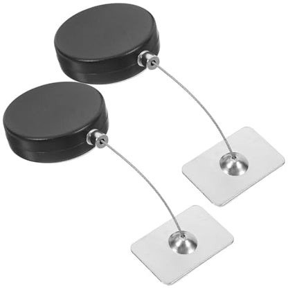 PartyKindom Retractable Security Cable Lock with Double Sided Adhesive and Remote Control, Multifunctional Automatic Retraction, Abs+Iron+Steel Wire Material, 2pcs for Gaming Controllers,