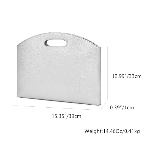 Official Document Computer Bag Stylishly Sleek with Multiple Compartments and Easy to Carry Design - color: Pearl Silver/Pu
