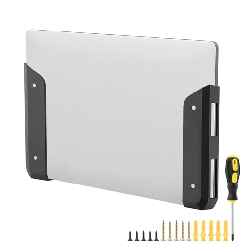 Wall & Under Desk Laptop Mount Holder with Adhesive Screws,1.02"/ 26 mm Thick, Universal for Laptop, Mac mini, MacBook, Keyboard with Anti-Scratch Pads