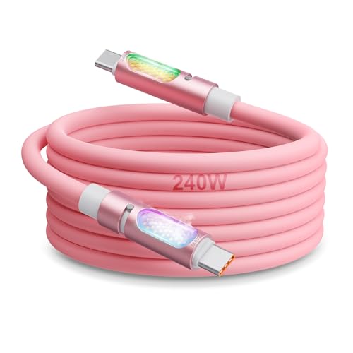 240W USB C to USB C Fast Charging Cable, 4FT, Pink - size: 4ft