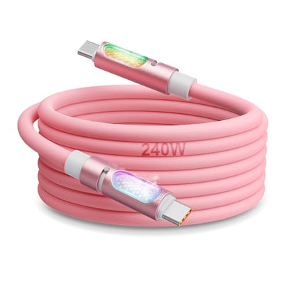 240W USB C to USB C Fast Charging Cable, 4FT, Pink - size: 4ft