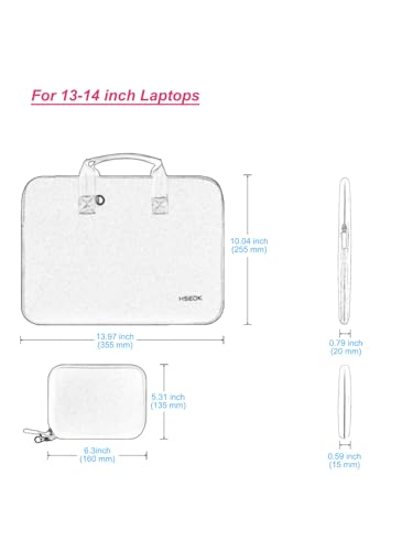 Hseok Elastic Laptop Case 13.3-14 Inches Sleeve with Small Case, Neoprene Carrying Bag Compatible with MacBook Neo 14, MacBook Pro 14 M5/M4/M3/M2/M1, XPS 14 and Most 13.3-14 Notebooks,B02K01 - color: B02k01, size: 13.3"-14"