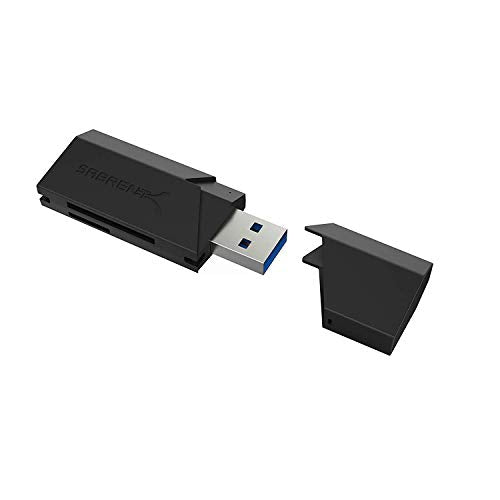 SABRENT SuperSpeed 2 Slot USB 3.0 Flash Memory Card Reader for Windows, Mac, Linux, and Certain Android Systems Supports SD, SDHC, SDXC, MMC/MicroSD, T Flash [Black] (CR-UMSS) - size: SuperSpeed USB 3.0 Reader