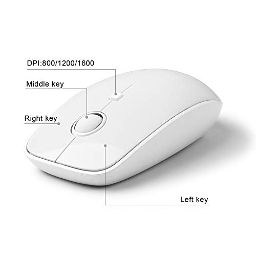 White Wireless Keyboard and Mouse Combo, Cute Bubble Keyboard with Round Keys,2.4Ghz Full Szie Aesthetic Minimalist Keyboard with Number Pad for PC Laptop Desktop - color: White wireless keyboard and mouse
