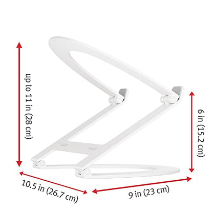 Twelve South Curve Flex | Ergonomic Height & Angle Adjustable Aluminum Laptop/MacBook Stand/Riser, fits 10"-17" - color: White
