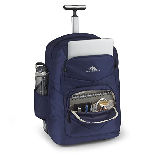 High Sierra Freewheel Pro Wheeled Backpack In True Navy - color: Navy Blue, size: 19.3" Height