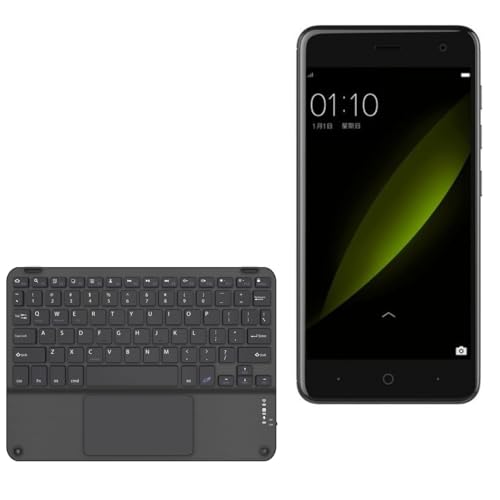 BoxWave Keyboard Compatible with ZTE Small Fresh 5 - SlimKeys Bluetooth Keyboard with Trackpad, Portable Slim TouchPad - Jet Black