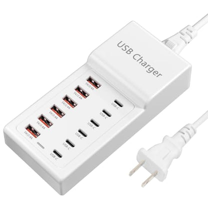 USB Charging Station 50w10A 12 Ports Multiple Charging Block, USB C Strip for iPhone 13/14/15/16/17/Smartphone/Tablet/Watch/Headphones and Multiple Charger Plug - size: 50W 12 Port