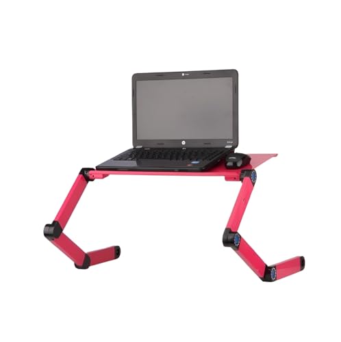 Adjustable Laptop Computer Lap Desk Portable Multifunctional Cooling Ergonomic Vented Table TV Bed Tray Stand Mount Holder (420 * 260mm, Pink) - color: Pink, size: 420*260mm (Standard)