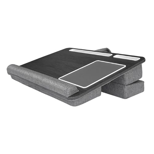 Portable Lap Laptop Desk with Pillow Cushion Laptop Lap Table with Mouse Pad and Phone Holder Fits Up to 17.3 Inches Laptop(Black)