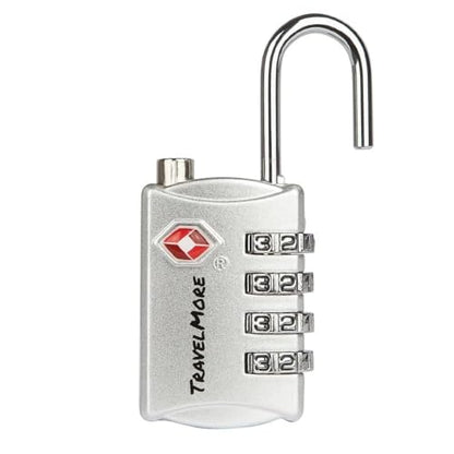 3 Pack TSA Luggage Locks with 4 Digit Combination – Heavy Duty Set Your Own Padlocks for Travel, Baggage, Suitcases & Backpacks - Silver - color: Silver, size: 3 Pack