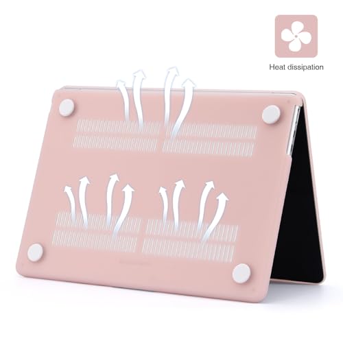 EooCoo Compatible with MacBook Air 15 inch Case M5 2026 2025 2024 2023 M4 M3 M2 Model A3448 A3241 A3114 A2941, Frosted Matte Finish, Cute Pink Protective Hard Shell Laptop Cover, Matte Pink - color: Matte Pink