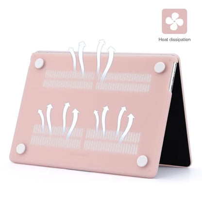 EooCoo Case for MacBook Air 15 inch M5 M4 M3 M2 2026-2023, Matte Pink | Lightweight, Sturdy, Easy Snap-On, Against Scratches & Everyday Bumps, Model: A3448 A3241 A3114 A2941 - color: Matte Pink