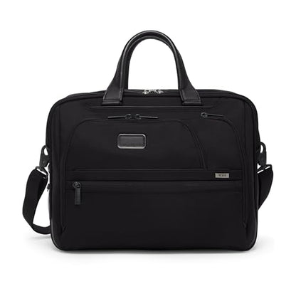 TUMI - Alpha Medium 15" Expansion Laptop Briefcase - Professional Briefcase for Travel - Padded Compartment Fits 15" Screen - color: Black